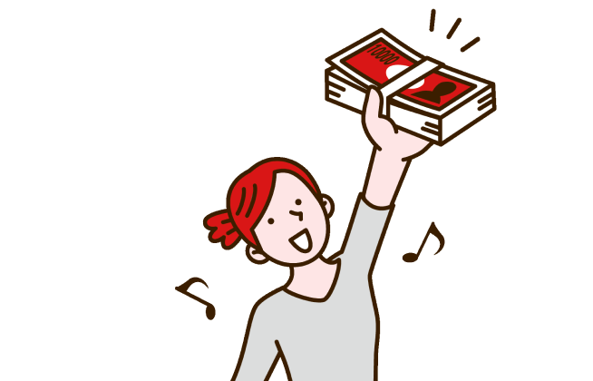 お金を持った女性のイラスト